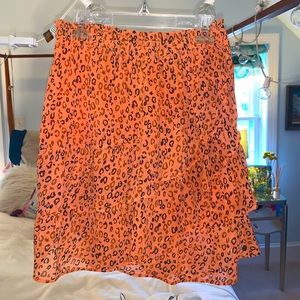 Orange Cheetah Print Skirt